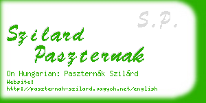 szilard paszternak business card
