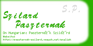 szilard paszternak business card